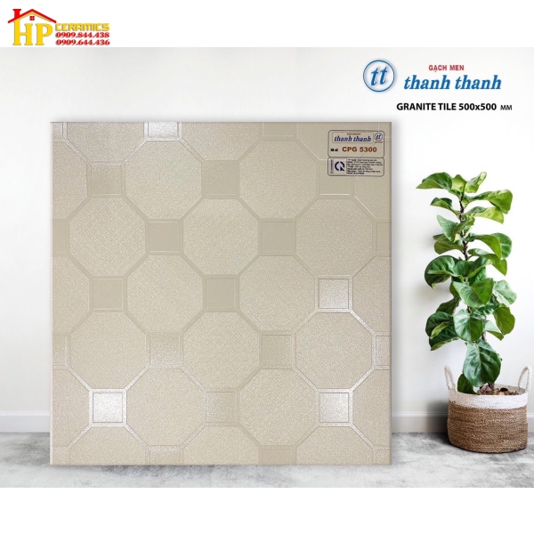 GẠCH LÁT NỀN 50X50 ĐÁ ĐỒNG CHẤT KEM NHÁM HOA VĂN 5300