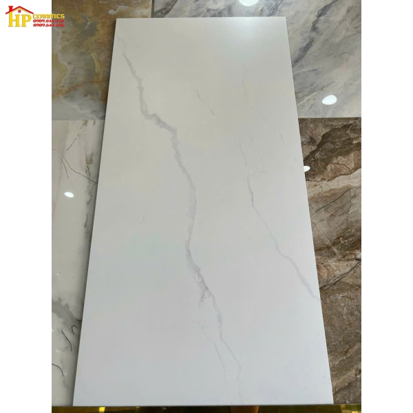 GẠCH LÁT NỀN 60X120 TRẮNG VÂN KHÓI CAO CẤP MỜ