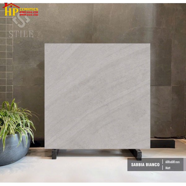 GẠCH LÁT NỀN 60X60 VÂN ĐÁ XÁM SABBIA BIANCO