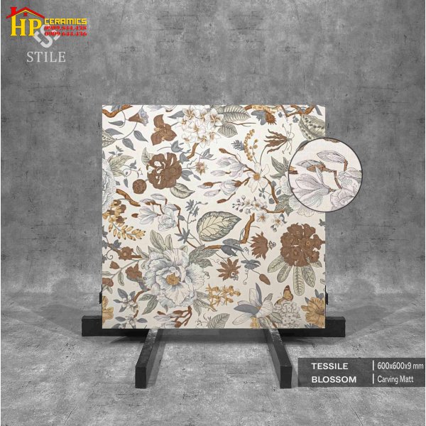 GẠCH LÁT NỀN 60X60 ĐIỂM BÔNG CAO CẤP