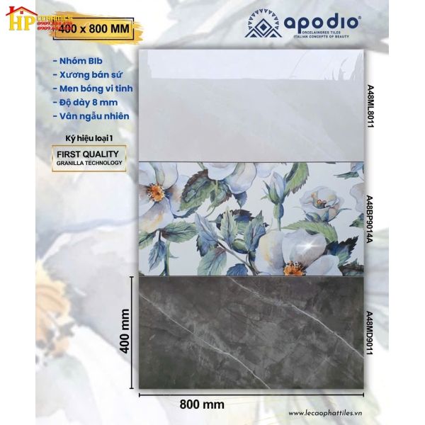 GẠCH ỐP TƯỜNG 40X80 SIÊU BÓNG MÀU XÁM VÂN ĐÁ MARBLE 