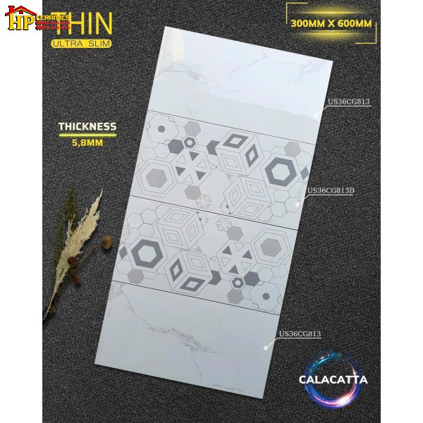 GẠCH ỐP TƯỜNG 30X60 TRẮNG VÂN KHÓI SIÊU BÓNG