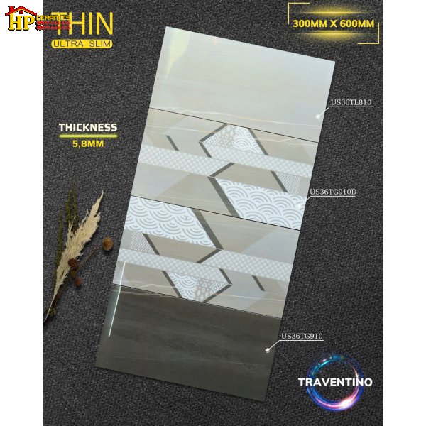 GẠCH ỐP TƯỜNG 30X60 ĐÁ BÓNG SIÊU MỎNG VÂN MARBLE XÁM 