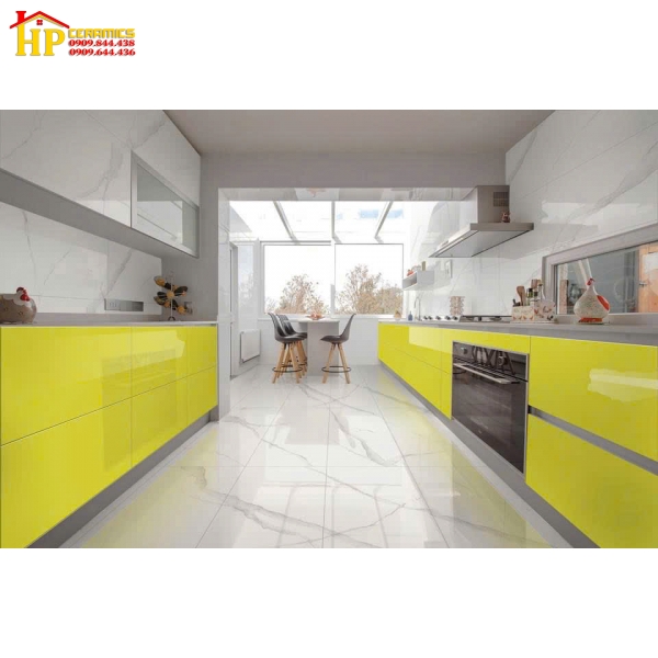 GẠCH ỐP LÁT 60X120 MÀU VÀNG ĐÁ SIÊU BÓNG