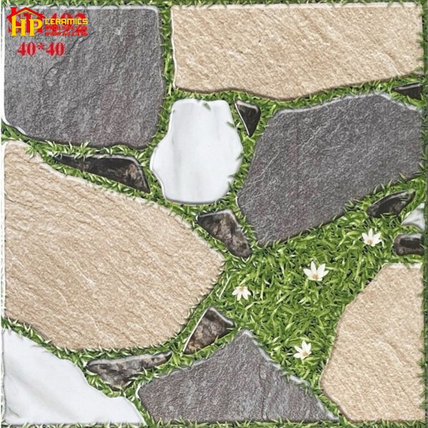 GẠCH SÂN VƯỜN 40X40 SỎI CỎ BÔNG ĐA SẮC GIÁ RẺ