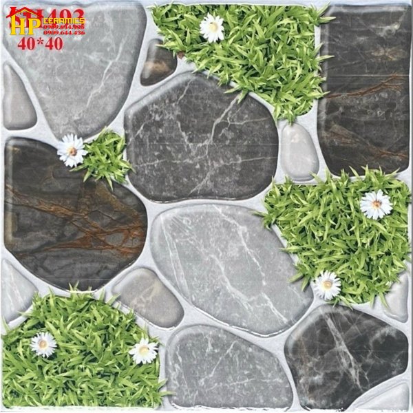 GẠCH SÂN VƯỜN 40X40 CỎ SỎI 493 GIÁ RẺ