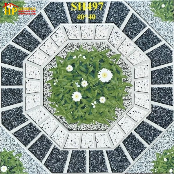 GẠCH SÂN VƯỜN 40X40 CỎ BÔNG HÌNH THÔI 497 GIA RẺ