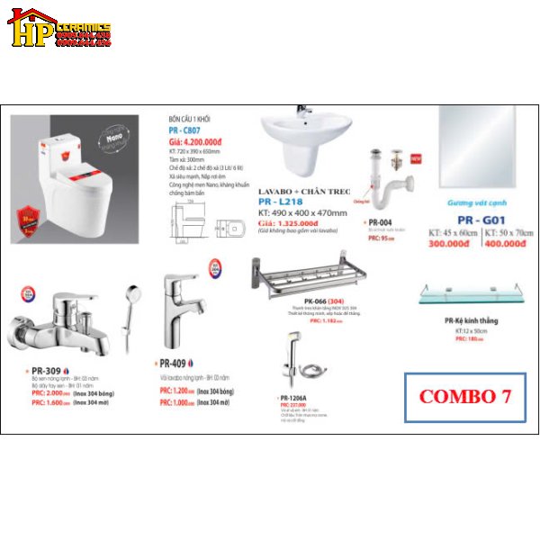 COMBO 9 MÓN THIẾT BỊ VỆ SINH CAO CẤP GIÁ RẺ