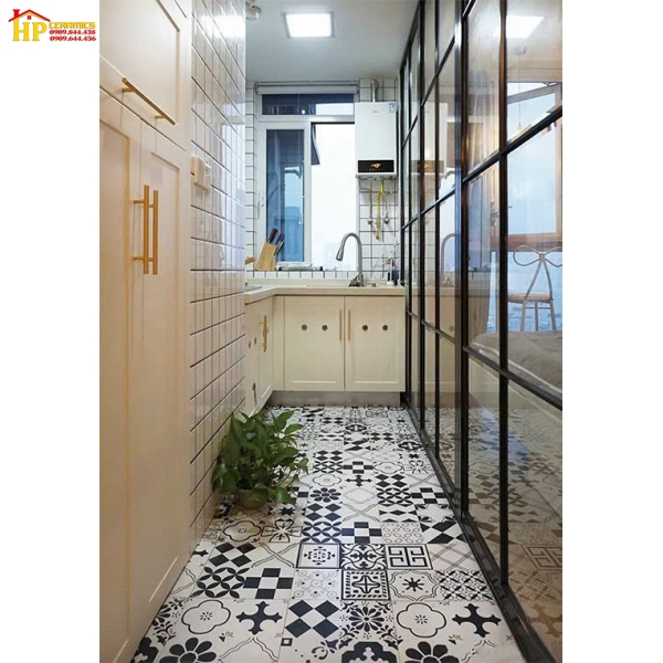 GẠCH ỐP LÁT 30X30 TRANG TRÍ BÔNG CỔ ĐIỂN TRẮNG ĐEN CAO CẤP GIÁ RẺ