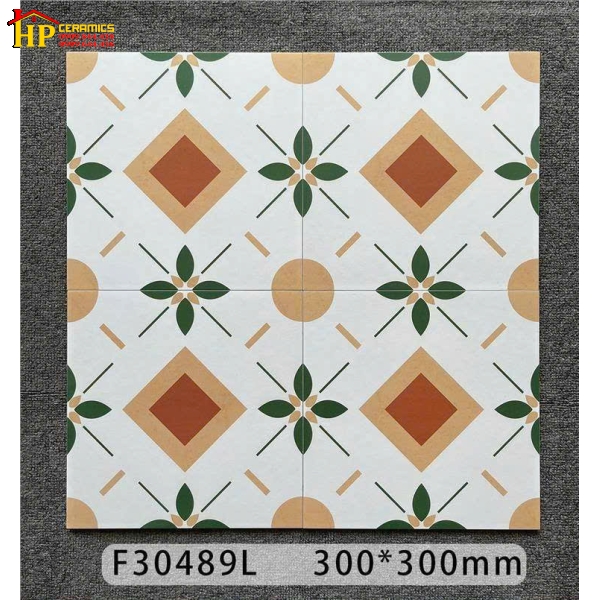 GẠCH ỐP LÁT 30X30 TRANG TRÍ BÔNG CỔ ĐIỂN VÀNG TRẮNG 489 CAO CẤP GIÁ RẺ