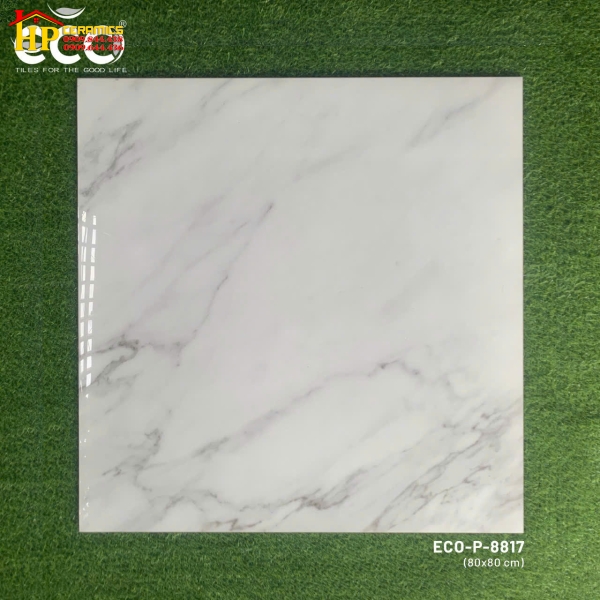 GẠCH LÁT NỀN 80X80 TRẮNG VÂN KHÓI 8817 CAO CẤP GIÁ RẺ