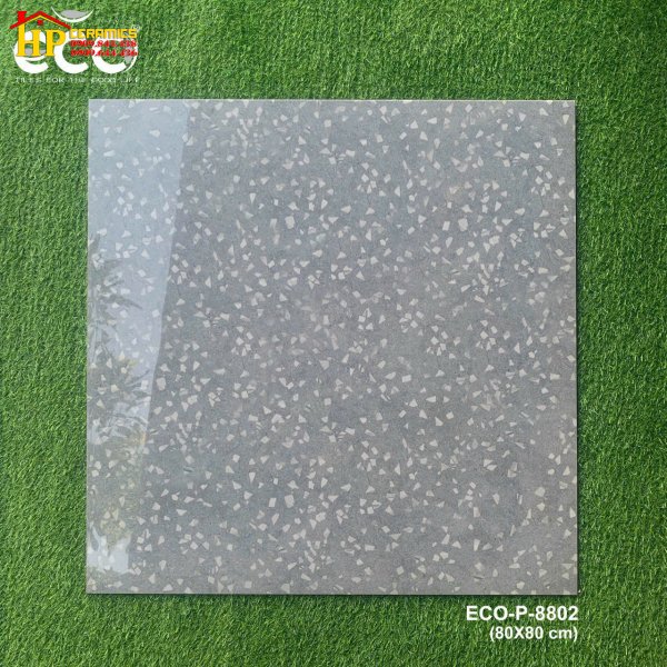 GẠCH LÁT NỀN 80X80 MÀU XÁM VÂN ĐÁ MÀI 8802 CAO CẤP GIÁ RẺ