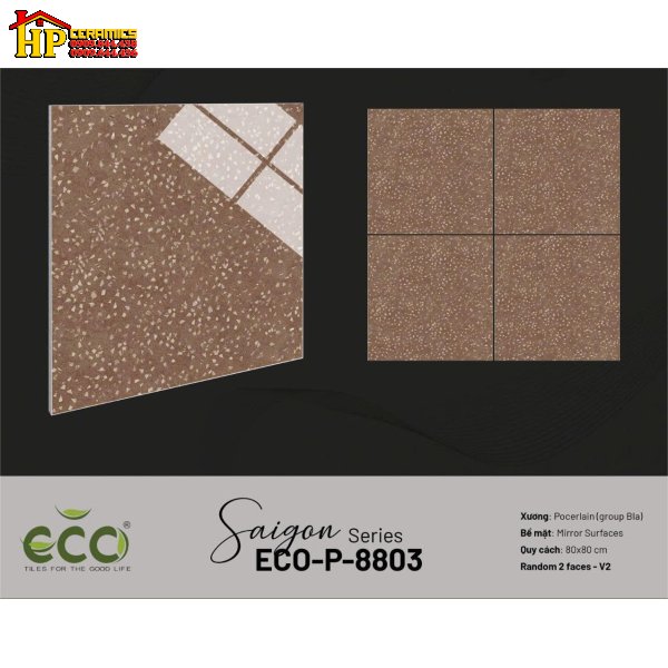 GẠCH LÁT NỀN 80X80 MÀU NÂU NÈ ĐỎ 8803 CAO CẤP GIÁ RẺ