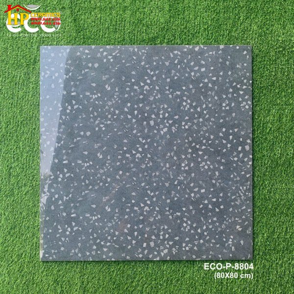 GẠCH LÁT NỀN 80X80 MÀU XÁM ĐẬM VÂN ĐÁ MÀI 8804 CAO CẤP GIÁ RẺ
