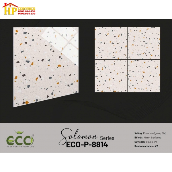 GẠCH LÁT NỀN 80X80 MÀU XÁM TRẮNG VÂN ĐÁ MÀI ĐA SẮC 8814 CAO CẤP GIÁ RẺ