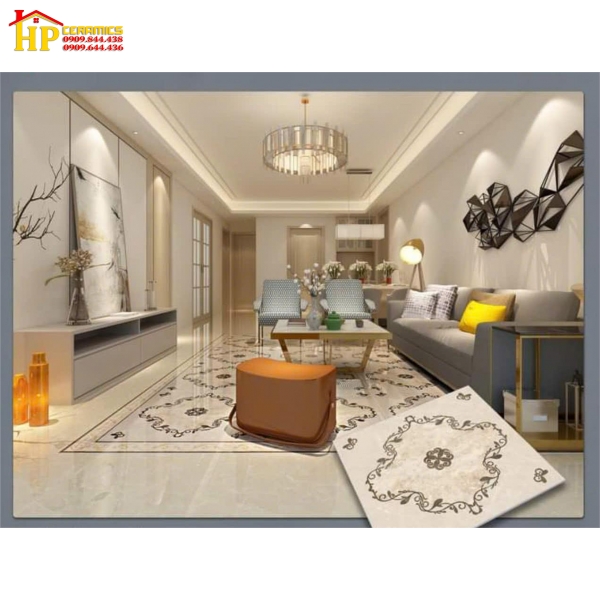 GẠCH LÁT NỀN 80X80 TRANG TRÍ BÔNG VÀNG 804MX CAO CẤP GIÁ RẺ