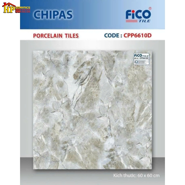 GACH LÁT NỀN 60X60 VÂN ĐÁ XÁM ĐẬM 6610D CAO CÁP 