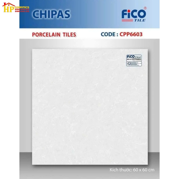 GẠCH LÁT NỀN 60X60 TRẮNG VÂN MÂY 6603 CAO CẤP GIÁ RẺ