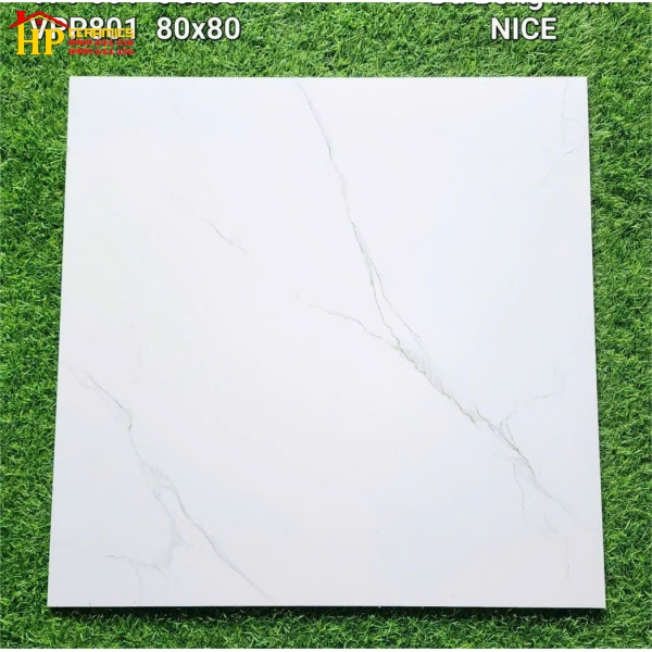 GẠCH LÁT NỀN 80X80 TRẮNG VÂN KHÓI ĐÁ NICE 801 CAO CẤP GIÁ RẺ