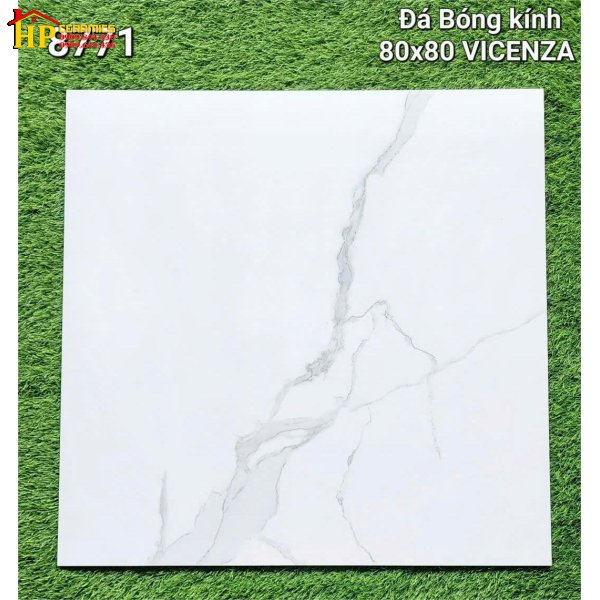 GẠCH LÁT NỀN 80X80 TRẮNG VÂN KHÓI 8771 CAO CẤP GIÁ RẺ