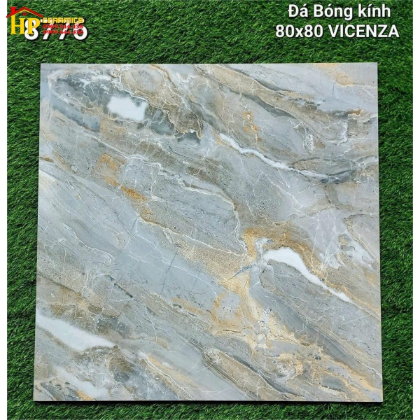 GẠCH LÁT NỀN 80X80 VÂN ĐÁ MARBLE XÁM VÀNG 8776 CAO CẤP GIÁ RẺ