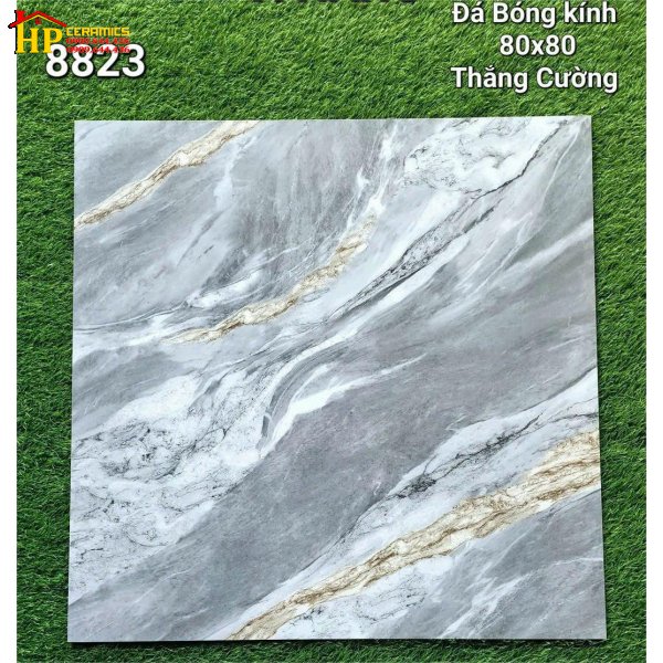 GẠCH LÁT NỀN 80X80 VÂN ĐÁ MARBLE XÁM 8823 CAO CẤP GIÁ RẺ