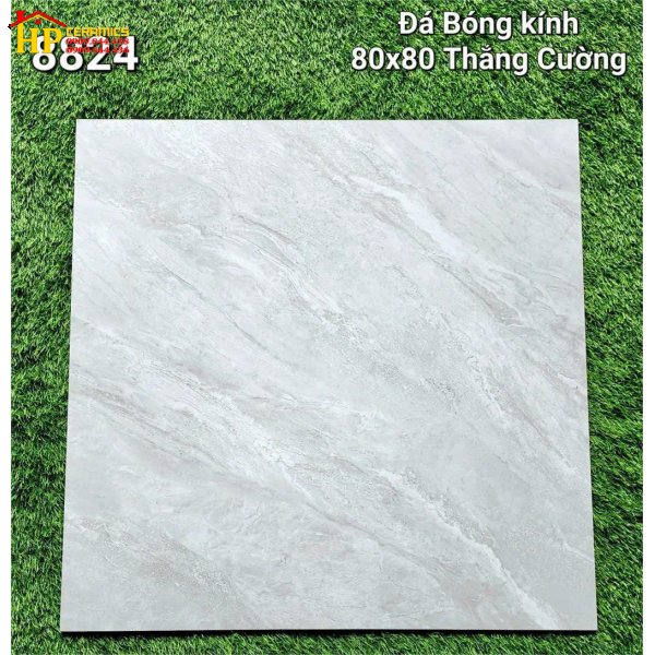 GẠCH LÁT NỀN 80X80 VÂN ĐÁ XÁM XÉO 8824 CAO CẤP GIÁ RẺ