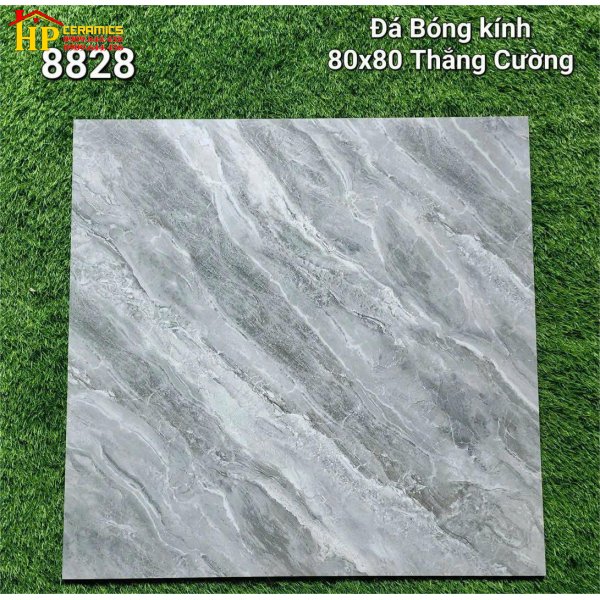 GẠCH LÁT NỀN 80X80 VÂN ĐÁ MARBLE XÁM ĐẬM 8828 CAO CẤP GIÁ RẺ