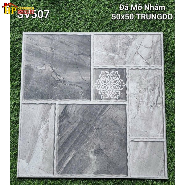 GẠCH LÁT NỀN 50X50 VÂN ĐÁ CỔ ĐIỂN XÁM 507 CAO CẤP GIA RẺ