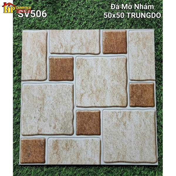 GẠCH LÁT NỀN 50X50 SÂN VƯỜN GIẢ CỔ 506 CAO CẤP GIÁ RẺ