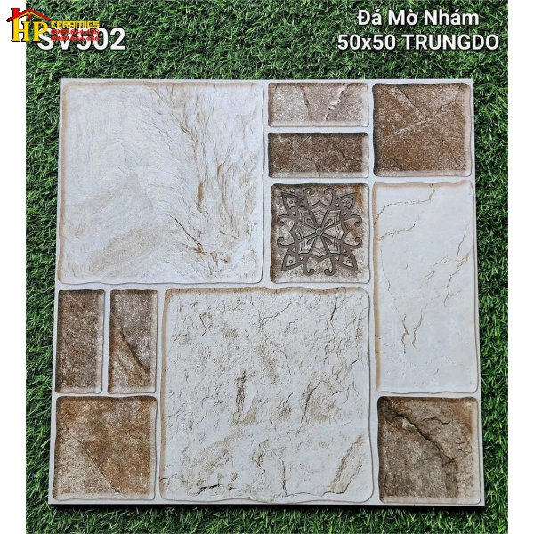 GẠCH LÁT NỀN 50X50 GIẢ CỔ NÂU 502 CAO CẤP GIÁ RẺ