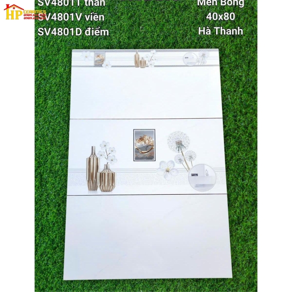 GẠCH ỐP TƯỜNG 40X80 TRẮNG VÂN KHÓI 4801 CAO CẤP GIÁ RẺ