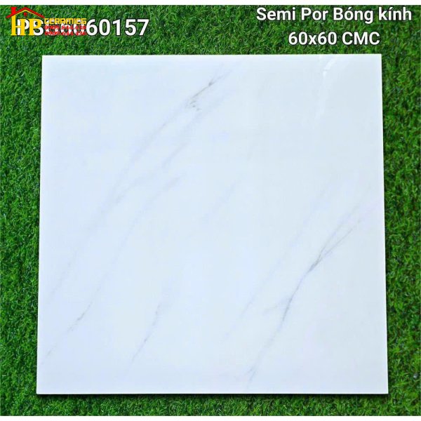 GẠCH LÁT NỀN 60X60 TRẮNG VÂN KHÓI 60157 CAO CẤP GIÁ RẺ