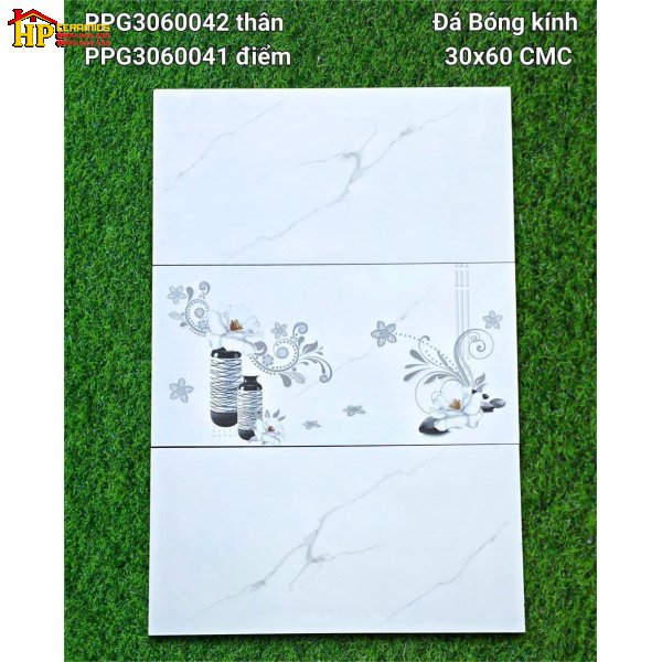 GẠCH ỐP TƯỜNG 30X60 TRẮNG VÂN KHÓI ĐÁ SIÊU BÓNG 42 CAO CẤP GIÁ RẺ