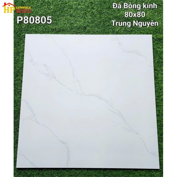 GẠCH LÁT NỀN 80X80 TRẮNG VÂN KHÓI 80805 CAO CẤP GIÁ RẺ