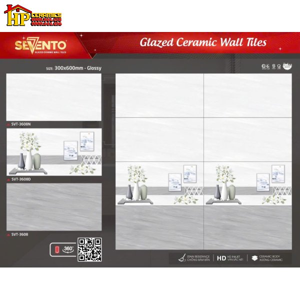 GẠCH ỐP TƯỜNG 30X60 VÂN ĐÁ XÁM XÉO ĐIỂM BÔNG TRẮNG 3608 CAO CẤP GIÁ RẺ