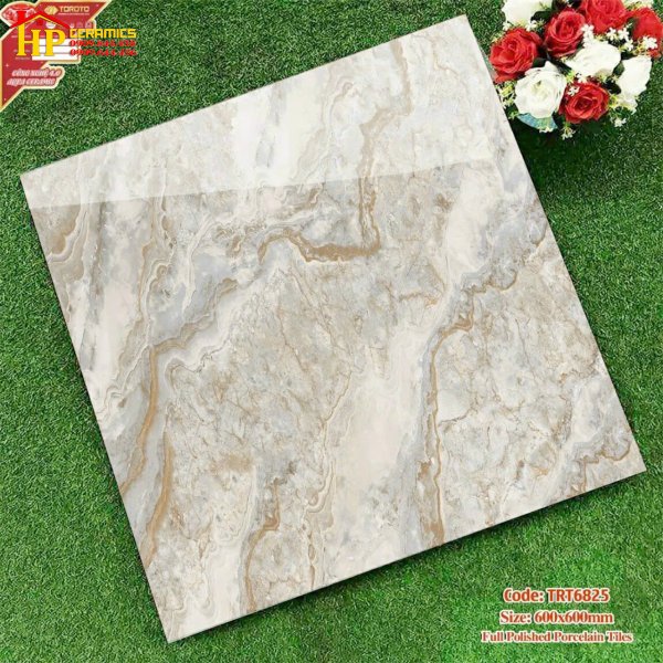 GẠCH LÁT NỀN 60X60 VÂN ĐÁ MARBLE VÀNG TRT6825 CAO CẤP GIA RẺ
