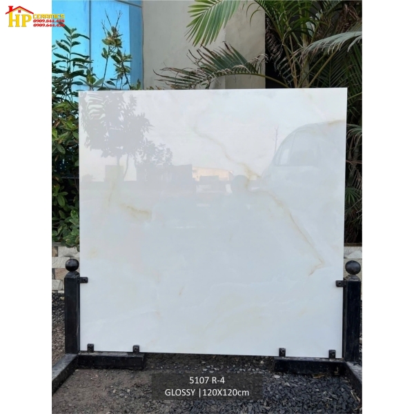 GẠCH LÁT NỀN 120X120 TRẮNG VÂN VÀNG 5107 CAO CẤP GIÁ RẺ