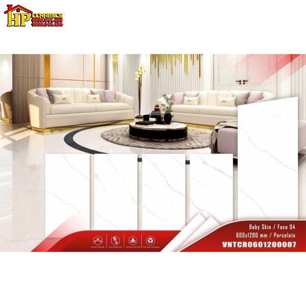 GẠCH LÁT NỀN 60X120 TRẮNG VÂN KHÓI 6012007 CAO CẤP GIÁ RẺ