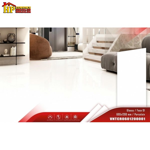 GẠCH LÁT NỀN 60X120 TRẮNG TRƠN 60120001 CAO CẤP GIÁ RẺ