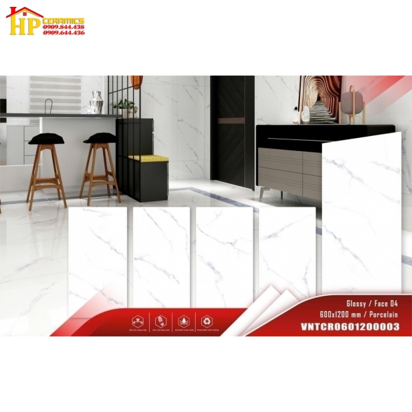 GẠCH LÁT NỀN 60X120 TRẮNG VÂN KHÓI 60120003 CAO CẤP GIÁ RẺ