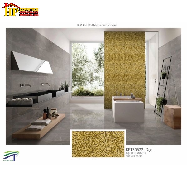 GẠCH ỐP TƯỜNG 300X600 TRANG TRÍ VÀNG 30622 CAO CẤP GIÁ RẺ