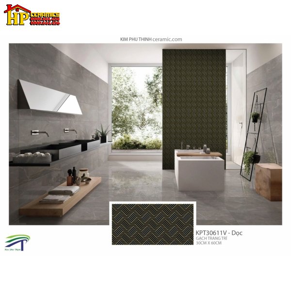 GẠCH ỐP TƯỜNG 300X600 ĐEN KHẮC KIM 30611 CAO CẤP GIÁ RẺ