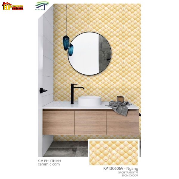 GẠCH ỐP TƯỜNG 300X600 CARO NHỎ VÀNG 30606V CAO CẤP GIÁ RẺ