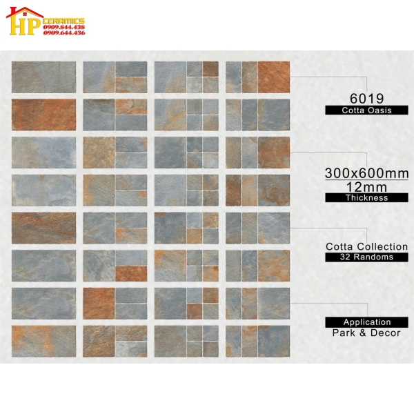 GẠCH TRANG TRÍ 300X600 GIẢ CỔ SÉT 6019 CAO CẤP GIÁ RẺ