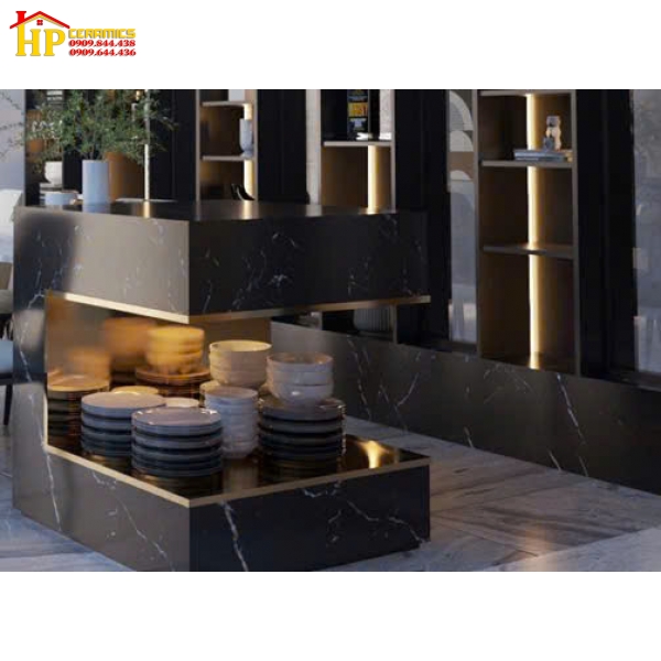 GẠCH LÁT NỀN 120X270 ĐEN VÂN TRẮNG MATT BLACK KNIGHT CAO CẤP GIÁ RẺ