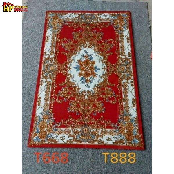 GẠCH THẢM TRANG TRÍ KHẮC KIM HOA VĂN ĐỎ 888 CAO CẤP GIÁ RẺ