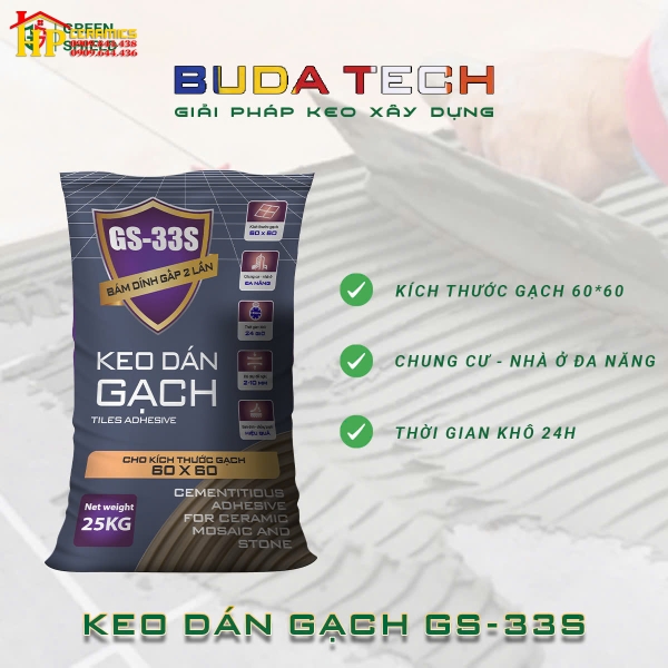 KEO DÁN GẠCH BUDA TECH NGOÀI TRỜI GS-33S CAO CẤP GIÁ RẺ