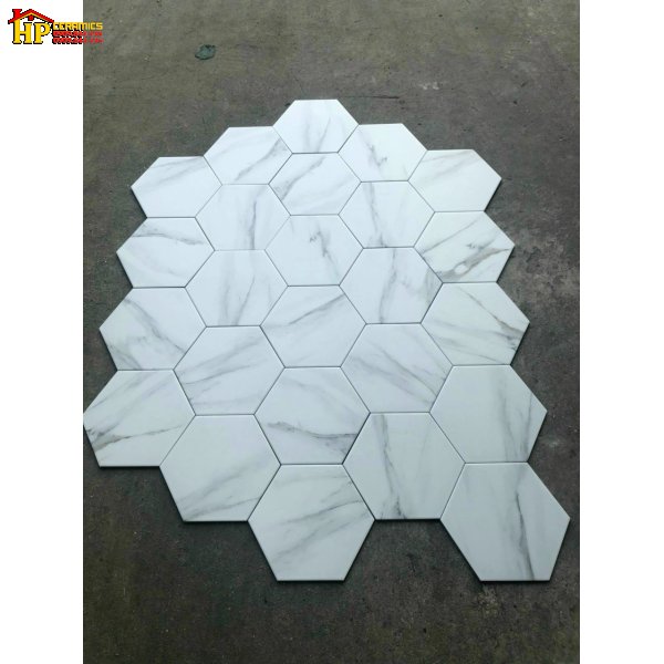 GẠCH LÁT NỀN 200X230 LỤC GIÁC TRẮNG KHÓI CAO CẤP GIÁ RẺ