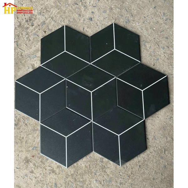 GẠCH LÁT NỀN 200X230 LỤC GIÁC HÌNH HỘP ĐEN CAO CẤP GIA RẺ